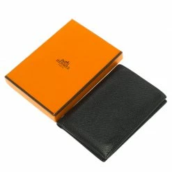 Hermes Black Leather Card Holder For Men -Deals Hermes Store luxury men hermes used bags p103718 008