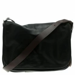 Hermes Black Box Calf Leather Barda Messenger Bag For Men
