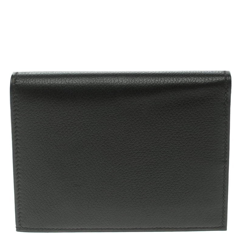 Hermes Black Evergrain Calfskin Leather Bi Fold Wallet For Men 3 Hermes Black Evergrain Calfskin Leather Bi Fold Wallet For Men