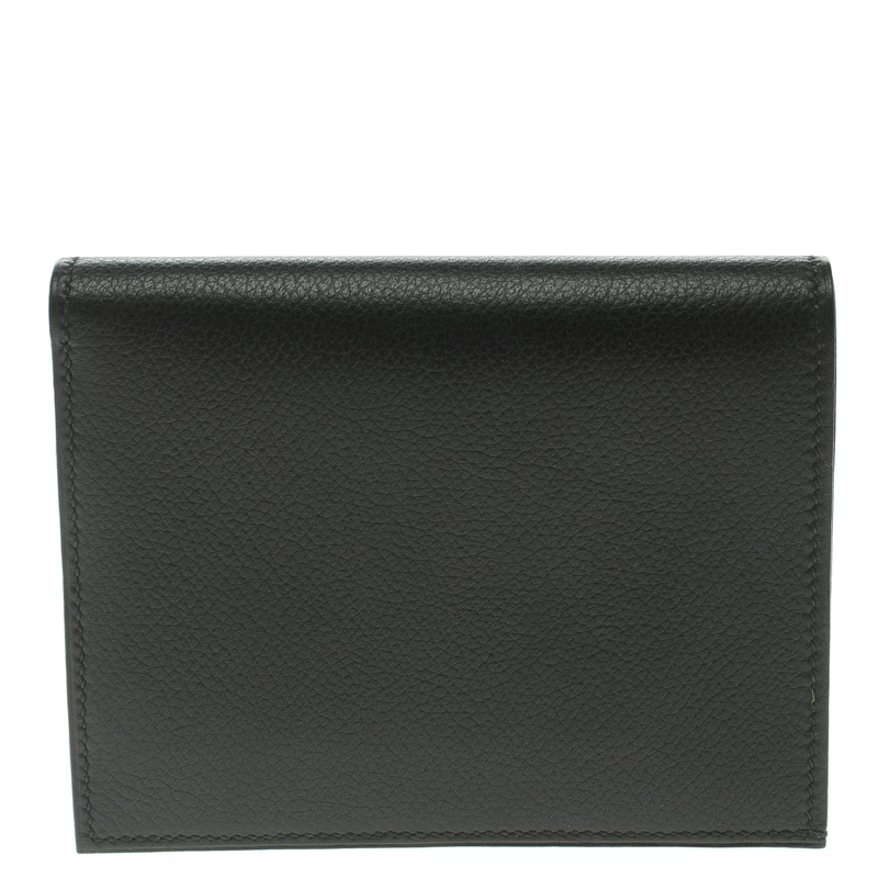 Hermes Black Evergrain Calfskin Leather Bi Fold Wallet For Men 6 Hermes Black Evergrain Calfskin Leather Bi Fold Wallet For Men - Image 4
