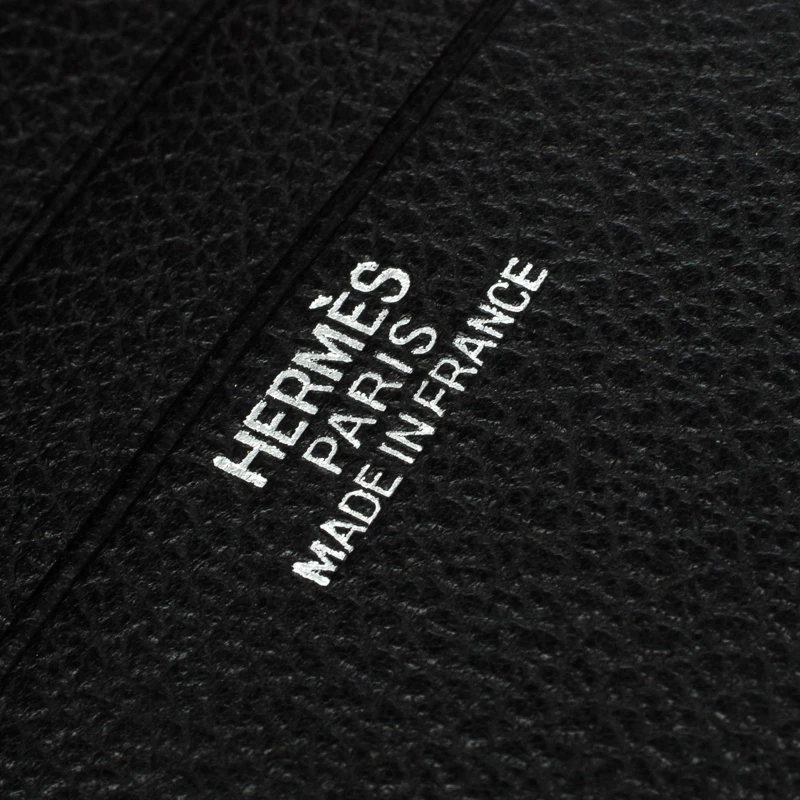 Hermes Black Evergrain Calfskin Leather Bi Fold Wallet For Men 9 Hermes Black Evergrain Calfskin Leather Bi Fold Wallet For Men - Image 7