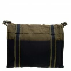 Hermes Black/Green Canvas Fourre Tout Besace Messenger Bag For Men -Deals Hermes Store luxury men hermes used bags p110407 004