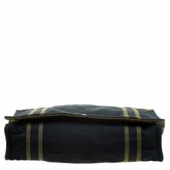 Hermes Black/Green Canvas Fourre Tout Besace Messenger Bag For Men -Deals Hermes Store luxury men hermes used bags p110407 006