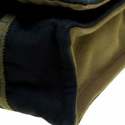 Hermes Black/Green Canvas Fourre Tout Besace Messenger Bag For Men -Deals Hermes Store luxury men hermes used bags p110407 011