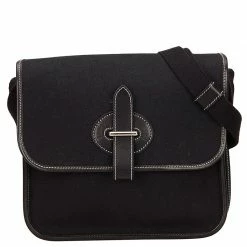 Hermes Black Canvas Mini Buenaventura Messenger Bag For Men