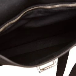 Hermes Black Canvas Mini Buenaventura Messenger Bag For Men -Deals Hermes Store luxury men hermes used bags p123110 005