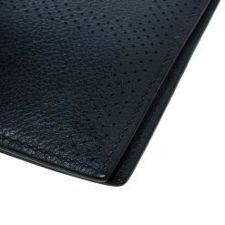 Hermes Blue Orage Leather Perforated Detail Bifold Wallet For Men -Deals Hermes Store luxury men hermes used bags p148188 0011