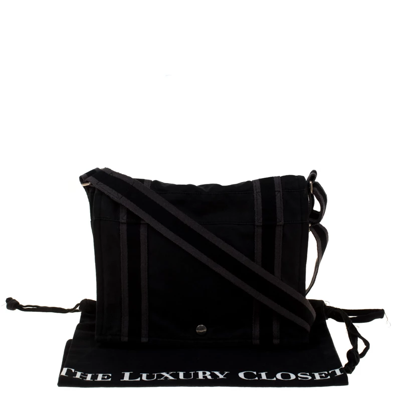 Hermes Black Canvas Fourre Tout Vassus Messenger Bag For Men 11 Hermes Black Canvas Fourre Tout Vassus Messenger Bag For Men - Image 9