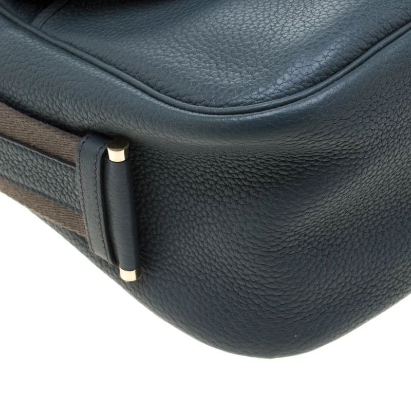 Hermes Blue Jean Togo Leather Bourlingue Messenger Bag For Men 13 Hermes Blue Jean Togo Leather Bourlingue Messenger Bag For Men - Image 11