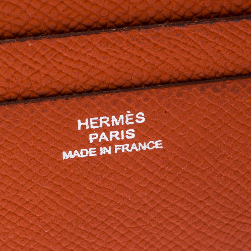 Hermes Orange Epsom Leather MC² Copernic Wallet For Men 10 Hermes Orange Epsom Leather MC² Copernic Wallet For Men - Image 8