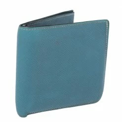 Hermes Light Blue Leather Bifold Compact Wallet For Men -Deals Hermes Store luxury men hermes used bags p329215 004