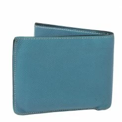Hermes Light Blue Leather Bifold Compact Wallet For Men -Deals Hermes Store luxury men hermes used bags p329215 005