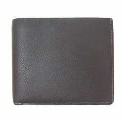 Hermes Black Leather Bi-Fold Wallet For Men
