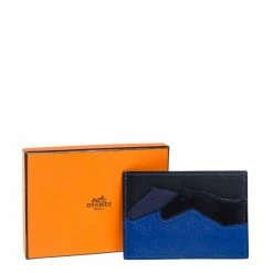 Hermes Hermés Blue Leather Les Petits Chevaux Card Holder For Men -Deals Hermes Store luxury men hermes used bags p434218 004