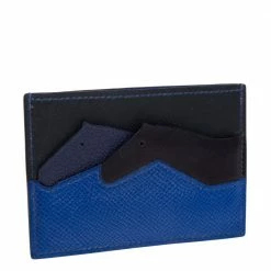 Hermes Hermés Blue Leather Les Petits Chevaux Card Holder For Men -Deals Hermes Store luxury men hermes used bags p434218 005