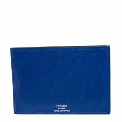 Hermes Hermés Blue Leather Les Petits Chevaux Card Holder For Men -Deals Hermes Store luxury men hermes used bags p434218 006