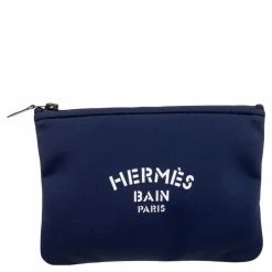 Hermes Bleu Horizon Neoprene Small Neobain Pouch For Women