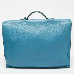 Hermes Bleu Jean Clemence Leather Sac A Depeches 38 Briefcase For Men -Deals Hermes Store luxury men hermes used bags p641402 001