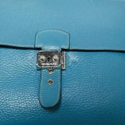 Hermes Bleu Jean Clemence Leather Sac A Depeches 38 Briefcase For Men -Deals Hermes Store luxury men hermes used bags p641402 013