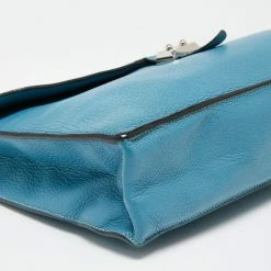 Hermes Bleu Jean Clemence Leather Sac A Depeches 38 Briefcase For Men -Deals Hermes Store luxury men hermes used bags p641402 015