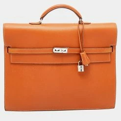 Hermes Gold Courchevel Leather Kelly Depeche Briefcase 38 Bag For Men