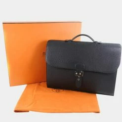 Hermes Sack Adepesh 38 Togo Black Men's Bag For Men -Deals Hermes Store luxury men hermes used bags p657535 006