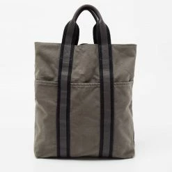 Hermes Grey/Black Canvas Fourre Tout Shopper Tote For Men