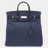 Hermes Otacroa 40 Taurillon Clemence Blue Safir U Engraved Handbag Bag 0056 HERMES Men's For Men -Deals Hermes Store luxury men hermes used bags p677344 002
