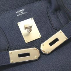 Hermes Otacroa 40 Taurillon Clemence Blue Safir U Engraved Handbag Bag 0056 HERMES Men's For Men -Deals Hermes Store luxury men hermes used bags p677344 005