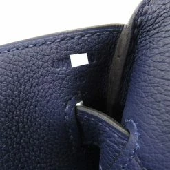 Hermes Otacroa 40 Taurillon Clemence Blue Safir U Engraved Handbag Bag 0056 HERMES Men's For Men -Deals Hermes Store luxury men hermes used bags p677344 006