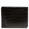 Hermes Dark Brown Alligator Bi Fold Wallet For Men