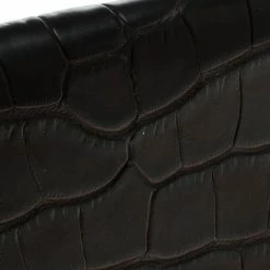 Hermes Dark Brown Alligator Bi Fold Wallet For Men -Deals Hermes Store luxury men hermes used bags p93069 005