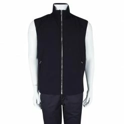 Hermes Navy Blue Jacket And Vest Set 4XL For Men -Deals Hermes Store luxury men hermes used clothes p103139 005