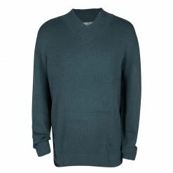 Hermes Teal Cashmere Draped Collar Sweater 3XL For Men