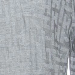 Hermes Grey H Pattern Silk Jacquard Knit V Neck Pullover XL For Men -Deals Hermes Store luxury men hermes used clothes p154357 0004