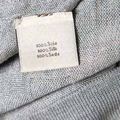 Hermes Grey H Pattern Silk Jacquard Knit V Neck Pullover XL For Men -Deals Hermes Store luxury men hermes used clothes p154357 0006