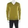 Hermes Lime Green Cashmere Silk Long Sleeve V Neck Sweater L For Men -Deals Hermes Store luxury men hermes used clothes p177051 006