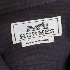Hermes Purple And Grey Striped Washed Cotton Long Sleeve Shirt XL For Men -Deals Hermes Store luxury men hermes used clothes p195952 003