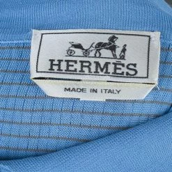 Hermes Blue Textured Mens Polo Shirt XXXL For Men 19 Hermes Blue Textured Mens Polo Shirt XXXL For Men -Deals Hermes Store luxury men hermes used clothes p1993 009