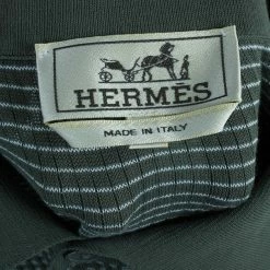 Hermes Green Textured Mens Polo Shirt XXXL For Men -Deals Hermes Store luxury men hermes used clothes p1994 008