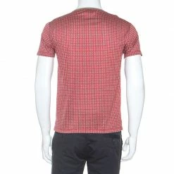 Hermes Red Monogram Print Cotton T-Shirt S For Men 10 Hermes Red Monogram Print Cotton T-Shirt S For Men -Deals Hermes Store luxury men hermes used clothes p252932 002