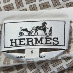 Hermes White Monogram Print Cotton T-Shirt S For Men -Deals Hermes Store luxury men hermes used clothes p252935 006