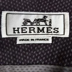 Hermes Purple Cotton Jacquard Long Sleeve Shirt L For Men -Deals Hermes Store luxury men hermes used clothes p268140 003