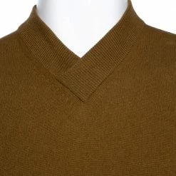 Hermes Tan Brown Rib Knit Cashmere Long Sleeve Sweater M For Men -Deals Hermes Store luxury men hermes used clothes p279043 005