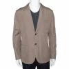 Hermes Dark Khaki Cotton Light Weight Two Buttoned Jacket XL For Men -Deals Hermes Store luxury men hermes used clothes p294202 001