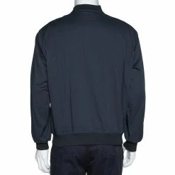 Hermes Charcoal Grey Cotton Zip Front Bomber Jacket L For Men -Deals Hermes Store luxury men hermes used clothes p309137 004