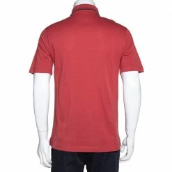 Hermes Brick Red Cotton Pique Polo T-Shirt M For Men -Deals Hermes Store luxury men hermes used clothes p310745 004