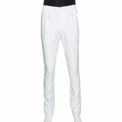 Hermes White Cotton Elasticized Waist Straight Leg Pants L For Men