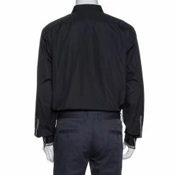 Hermes Black Cotton Stripe Detail Long Sleeve Shirt XXL For Men -Deals Hermes Store luxury men hermes used clothes p325693 007