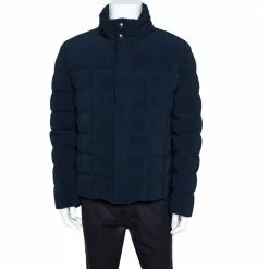 Hermes Navy Blue Puffer Jacket XL For Men
